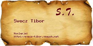 Svecz Tibor névjegykártya